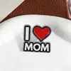 Broche Coração EU AMO MÃE Dia das Mães Texto de Gratidão Insígnia Letra Roupa Presente Decoração Acessórios