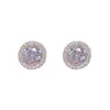 Verano Nuevo Exquisito de Moda Pequeños Versátiles Circonita Redondos Pendientes de Botón para Mujer Temperamento Diseño Simple Pendientes al por Mayor