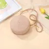 Bolsa para Niña Bolso Cruzado para Niña Nuevo Bolso de Paja Tejida de Verano Bolso de Hombro Redondo para Niña de Vacaciones en la Playa
