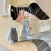 Calcetines de Cuadros con Botones para Mujer 2026 Primavera/Verano Nuevo Estilo Calcetines de Media Pantorrilla Rayados Color-Block Estilo Coreano Calcetines Holgados de Doble Canalé con Borde Enrollado