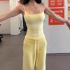 Camisola de Color Sólido 'Latte Girl' con Almohadilla en el Pecho Ropa Interior Versátil para Mujer Espalda Bonita Chaleco Deportivo para Yoga