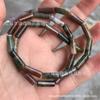 Cuentas de ágata india de colores 4 * 13 mm, hilo de cuentas tubulares redondas largas, cuentas sueltas cilíndricas, tubo largo de ágata, joyería hecha a mano con cuentas