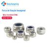 Porca autotravante antiderrapante de aço inoxidável 304 M2M3M4M5M6M8M10 com anel de borracha de nylon porca hexadecimal anti-solta