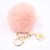 Venta Caliente Llavero Colgante Bola de Pelo de Margarita Moda para Mujer Bolso Felpa Monedero Coche Colgante Girasol