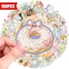 Nuevas pegatinas decorativas creativas de estilo lindo y fresco transfronterizas de 100 piezas para journaling DIY, pegatinas planas impermeables
