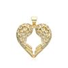 Colgante de alas de ángel en forma de corazón con incrustaciones de cobre y circonita de moda europea y americana, joyería con colgante de estrella en forma de corazón de melocotón para mujer