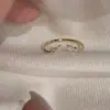 Anel de Gota de Zircônia da Moda para Mulheres, Anel Aberto Ajustável Minimalista Versátil