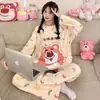 Comércio Exterior Pijamas Transfronteiriços para Meninas Primavera, Outono e Inverno Manga Longa Gola Redonda Confortável e Amigo da Pele Desenho Animado Conjunto de Roupas para Casa Dropshipping