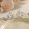 Nuevos Pendientes de Botón de Circonita Rosa de Verano Diseño de Nicho Simples Frescos Dulces Pendientes Versátiles Adornos para Orejas de Viaje Diario para Mujeres