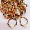 Estilo Ins Miçangas de Vidro Coloridas Misturadas Anel Criativo DIY com Miçangas Joias Estilo Celebridade da Internet Miçangas Cortadas Anel Pequeno Brilhante Misto