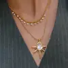 Elegante y Discreto Estilo Clásico Acero Inoxidable Forma de Lágrima Estrella de Zirconia Collar de Acero de Titanio Joyería de Lujo Ligero de Nicho Transfronteriza para Mujeres