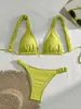 2027 Novo Maiô Três Peças Dividido Estilo Europeu e Americano, Alta Elasticidade, Conjunto Biquíni Sexy Sem Costas para Férias na Praia