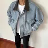 Chaqueta de Mezclilla Lavada Silueta High Street Americana para Hombres y Mujeres con Solapa de Parches Estilo Granero Primavera y Otoño Chaqueta Superior Guapa