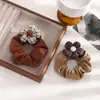 Novo Elástico de Cabelo de Flor de Tricô Infantil para Meninas, Faixa de Cabelo para Coque, Corda de Cabelo de Rabo de Cavalo de Alta Aparência para Meninas Pequenas