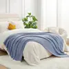 Manta Decorativa de Terciopelo a Media Cara Color Sólido Otoño/Invierno Manta Decorativa para Sofá Fresca y de Lujo Ligero Gruesa Cálida Manta Chal para Siesta en la Oficina
