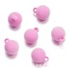 Macaron color flocado cuentas con orificio para colgar felpa con orificio cuentas redondas diy accesorios para tocado cadena para teléfono móvil nuevo de fábrica