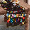 Nova Bandeira de Mesa Feliz Aniversário da Amazon Balão de Aniversário Decoração de Mesa Bandeira de Mesa Estampada em Linho Isolada Antiderrapante
