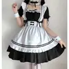 Roupa de Gata Maid Vermelha Lolita Maid Outfit Fantasia Cosplay Vestido Cos Maid Tamanho Grande