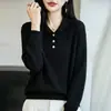 Suéter de Punto Fino con Cuello Semiabierto, Manga Larga, Color Sólido, Patrón Retorcido, Camisa Base Superior, Nuevo Otoño/Invierno 2026