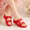 Nuevas sandalias de cuña elegantes para mujer para el verano, adecuadas para usar al aire libre y en el trabajo, con suelas gruesas, tacones altos, que aumentan la altura, antideslizantes, cómodas sandalias para mamá