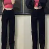 Pantalones de Jean Negros para Mujeres Altas 175cm Cintura Alta Adelgazantes Sueltos Pierna Recta Largo Hasta el Suelo Otoño Primavera/Verano 2025