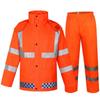 Conjunto de Capa de Chuva com Calça Reflectiva 150D para Ombro Calça de Chuva Separada Espessada Proteção para o Corpo Inteiro Prevenção de Tempestades Trabalho de Trânsito Trabalhadores de Saneamento