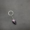 Llavero Colgante de Piedra Original de Amatista Rosa Natural para Sake Colgante de Llavero de Cristal Irregular Piedra Original