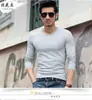 Camiseta de Manga Larga para Hombre Primavera y Verano Cuello Redondo Corte Ajustado Color Personalidad Moda Camiseta Básica para Hombre Fabricantes