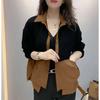 Primavera e Outono Nova Camisa Feminina Mãe de Meia Idade Plus Size Solto Casual Fino Manga Comprida Bolso Top