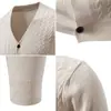 Nova coleção Outono/Inverno 2026: suéter masculino de malha jacquard, cardigã de malha casual com decote V estilo coreano