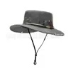 Nuevo sombrero de pescador para hombre, adecuado para actividades al aire libre como la pesca y el senderismo, con un ala ancha para protección solar, transpirable e impermeable, ideal para viajes y eventos de team-building