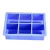 Cubito de hielo cuadrado de silicona transfronterizo de 6 y 4 compartimentos, molde para cubitos de hielo de whisky de gran capacidad con tapa.