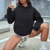 Moletom com capuz feminino, branco puro, corte solto, tamanho grande, adequado para homens e mulheres, roupa de casal, moletom de manga comprida, combinado com uma camiseta básica masculina