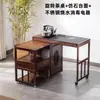 Mesa de Chá Giratória Móvel Varanda Casa Bar de Chá Máquina Integrada Preparo de Chá Mesa de Centro Multifuncional Conjunto Completo Mesa de Chá Gabinete de Água para Chá