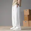Pantalones de forro polar para hombre para otoño e invierno, corte holgado, versátiles, pantalones largos casuales de algodón, pantalones rectos de moda estilo Hong Kong, pantalones de chándal deportivos