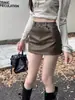 Pantalones Falda de Cuero PU Negros Versátiles de Cintura Alta para Mujer 2026 Otoño Nuevo Estilo Adelgazantes de Alta Gama Lujo Ligero Minifalda Falda Abrigo