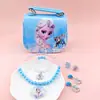Nuevo Set de Collar, Pulsera, Aretes y Anillo de la Princesa Elsa, Joyería para Combinar con Vestidos de Niños de Primaria con Característica Luminiscente