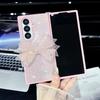 Adecuado para Samsung Zfold7 Funda con Spray de Diamantes para Flash del Arco Zfold5/ 40% de descuento Pantalla Apilada Pulsera Funda Protectora de PC con Pedrería