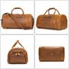 Marent Bolsa de viagem masculina de couro genuíno Advanced Sense Bolsa de viagem portátil de grande capacidade Crazy Horse Bolsa de bagagem retrô de couro para homens