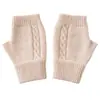 Guantes de cachemira, diseño unisex, cachemira pura, nueva colección otoño/invierno, tejido trenzado, cálidos, de medio dedo y sin dedos