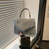2025 Bolso Transfronterizo Bolso Retro Pequeño Bolso con Borlas Azul Denim Mini Bolso Bolso de Mano Bolso Bandolera Bolso de Cadena