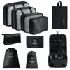 Bolsa de almacenamiento para viajes transfronterizos, set de neceser, bolsa de almacenamiento organizadora de ropa para equipaje de siete piezas, bolsa de almacenamiento de viaje