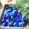 Bolas de Natal Bolas Plásticas Acessórios de Decoração para Árvore de Natal Caixas com Grade de Nove Quadrados 6 Bolas Pintadas Conjunto de Bolas de Formato Especial