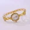 Reloj de Mujer con Forma de Flor Incrustado con Diamantes de Nuevo Estilo Transfronterizo, Reloj de Cuarzo de Moda y Gama Alta, Pulsera, Venta al por Mayor de Relojes para Mujer, Hebilla de Joyería