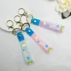 Acessórios de Chaveiro Populares de Couro Sintético de Silicone Transparente Chaveiro de Presente de Feriado Pingente Preenchido com Óleo Pulseira
