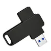Pen drive USB rotativo para celular, pen drive USB de metal com logotipo da empresa 128GB 256GB 512GB tipo-c de alta velocidade
