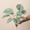 Hojas de Begonia artificiales, Hojas de Monstera, Filodendro colgante, plantas verdes decorativas para paisajismo, escenografía para sala de transmisión en vivo, hojas verdes de bonsái, decoración del hogar