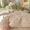 Conjunto de cama popular, ultrassuave e fofo de quatro peças, incluindo um conjunto de capa de colchão de três peças (Grau A, adequado para bebês e crianças pequenas), e lençóis e lençóis de elástico para estudantes, disponível para dropshipping