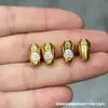 Cuentas de barril finamente elaboradas en cobre puro con incrustaciones, cuentas espaciadoras, motivos de león y danza del león, pulseras, collares y colgantes hechos a mano para DIY