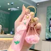 Llavero Colgante de Botella de Arena Movediza, Llavero Exquisito para Mujer, Accesorio de Cristal de Flor Pequeña para Niñas, Linda Decoración para Mochila